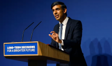 ‘Rishi Sunak now seems to have discovered his purpose: trashing the planet on behalf of corporate power.’ Photograph: Peter Nicholls/AP