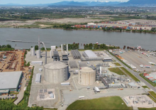 The B.C. government has flagged support for the federal fossil fuel emissions cap while delaying its own provincial plan after giving environmental approval to the FortisBC Tilbury LNG jetty project. File photo of Tilbury LNG site