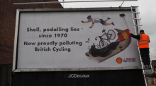 Brandalism targeted adverts promoting Shell's sponsorship of British Cycling