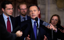 B.C. Conservative Leader John Rustad is reviving former Alberta premier Jason Kenney's (above) failed tactic of attacking environmental groups for getting U.S. funding as his answer to the Trump tariff threats. File photo by Alex Tétreault