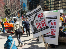 File photo of an oil and gas protest in Vancouver. The International Court of Justice has recently stated that countries could be in violation of international law if they fail to take measures to protect the planet from climate change. Photo by Jason Payne /PNG