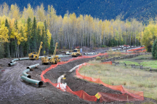 LNG pipeline construction in North Bear Lake, photo by Andy Wright