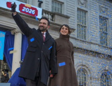 Mayor Zohran Mamdani and his wife Rama Duwaji Photo by Dean Moses