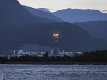A flare plume at the LNG Canada plant in Kimiat. Photo: Government of B.C. Photo by Government of B.C. /Government of B.C.