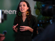 Green Leader Emily Lowan: ‘It’s become clear that the BC NDP is ceding their values to corporate interests.’ Photo via BC Greens.