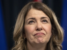 Premier Danielle Smith’s TV address set out ‘a cruel, inherently racist agenda, straight from the far-right populist playbook in the United States.’ Photo by Amber Bracken, the Canadian Press.