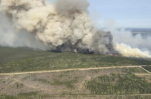 A government handout photo shows wildfires in Wanless, Manitoba, on Tuesday, May 27, 2025 (Jacob Morse/Facebook)