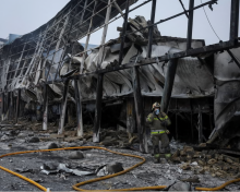 The aftermath of a Russian missile attack at a shopping centre in Kyiv on 22 October. Photograph: Gleb Garanich/Reuters