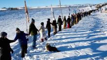 Andrew Lichtenstein | Corbis | Getty Images Protest against the Dakota Access pipeline in Cannon Ball, North Dakota