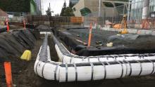 Surrey's District Energy Network uses pipes like these to carry hot water to buildings. Submitted