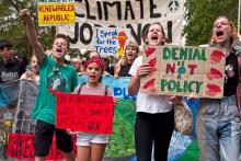 A rally for climate action in Sydney on February 22. Photo: Zebedee Parkes