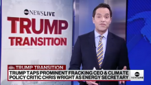 Trump taps fracking CEO as energy secretary  President-elect Donald Trump announced Chris Wright, Liberty Energy CEO and climate policy critic, is his pick for energy secretary.