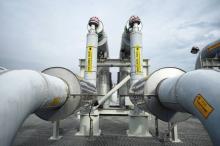 Piping on the top of a receiving platform for the Coastal GasLink natural gas pipeline terminus at the LNG Canada export terminal in Kitimat. DARRYL DYCK, THE CANADIAN PRESS