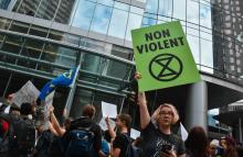 Extinction Rebellion practises peaceful civil disobedience in fighting the climate crisis. RYAN DOUCET